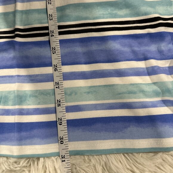 Croft and Barrow womens The Classic Tee coastal stripes 4X 100% cotton short sl - Picture 10 of 11